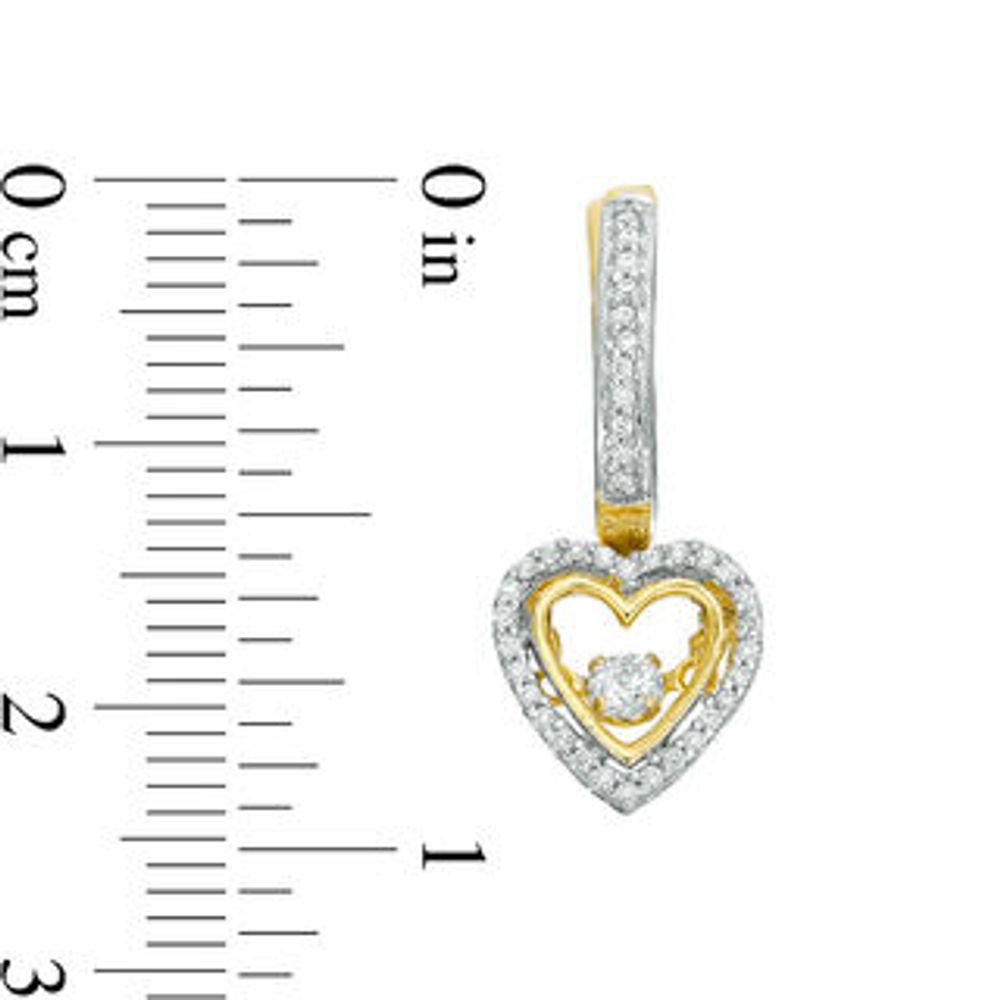 Unstoppable Love™ 0.30 CT. T.W. Diamond Heart Frame Drop Hoop Earrings in 10K Gold|Peoples Jewellers