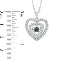 Unstoppable Love™ 0.18 CT. T.W. Enhanced Black and White Diamond Double Heart Pendant in 10K White Gold|Peoples Jewellers