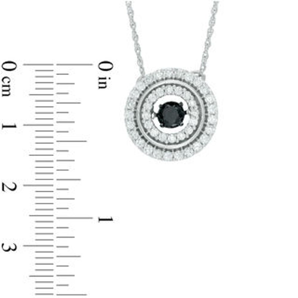 Unstoppable Love™ 0.95 CT. T.W. Enhanced Black and White Diamond Double Frame Pendant in 10K White Gold|Peoples Jewellers