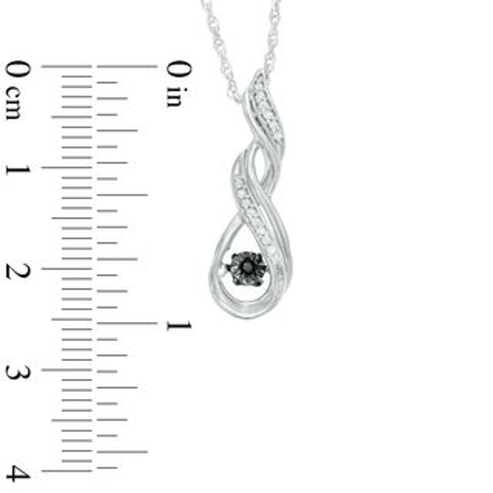 Unstoppable Love™ 0.09 CT. T.W. Enhanced Black and White Diamond Cascading Infinity Pendant in Sterling Silver|Peoples Jewellers