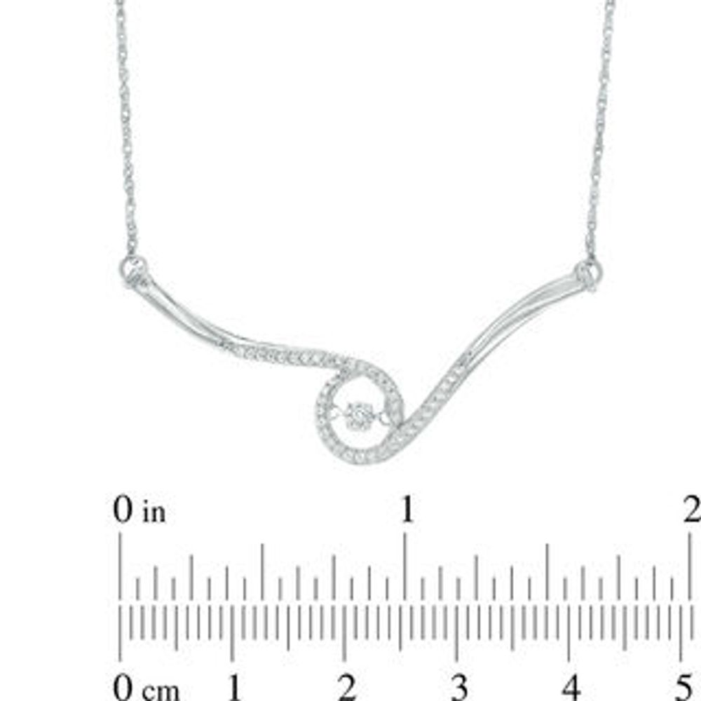 Unstoppable Love™ 0.18 CT. T.W. Diamond Chevron Swirl Necklace in 10K White Gold|Peoples Jewellers