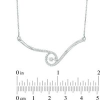 Unstoppable Love™ 0.18 CT. T.W. Diamond Chevron Swirl Necklace in 10K White Gold|Peoples Jewellers