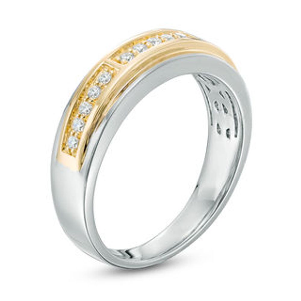 Men's 0.25 CT. T.W. Diamond Wedding Band in 14K Two-Tone Gold|Peoples Jewellers