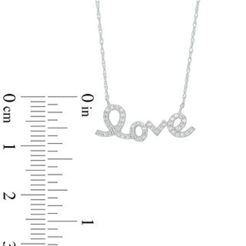 0.13 CT. T.W. Diamond "love" Necklace in 10K White Gold|Peoples Jewellers