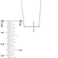 0.05 CT. T.W. Diamond Sideways Cross Necklace in 10K Gold|Peoples Jewellers