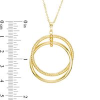 Textured Interlocking Double Circle Pendant in 14K Gold|Peoples Jewellers