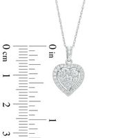 0.45 CT. T.W. Diamond Heart Frame Pendant in 10K White Gold|Peoples Jewellers