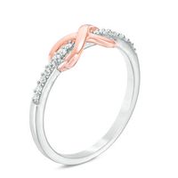 0.10 CT. T.W. Diamond Infinity Ring in Sterling Silver and 10K Rose Gold|Peoples Jewellers