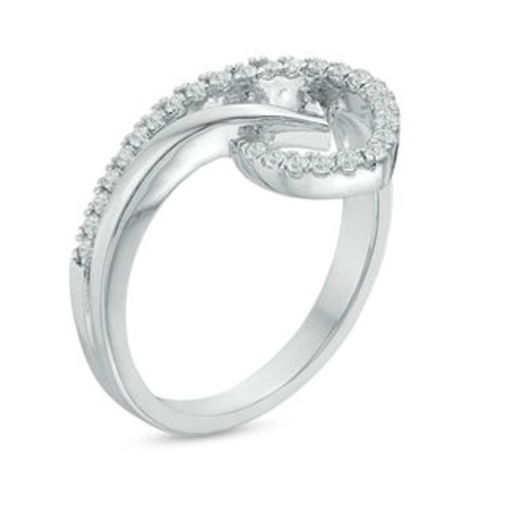 0.23 CT. T.W. Diamond Marquise Chevron Ring in Sterling Silver|Peoples Jewellers