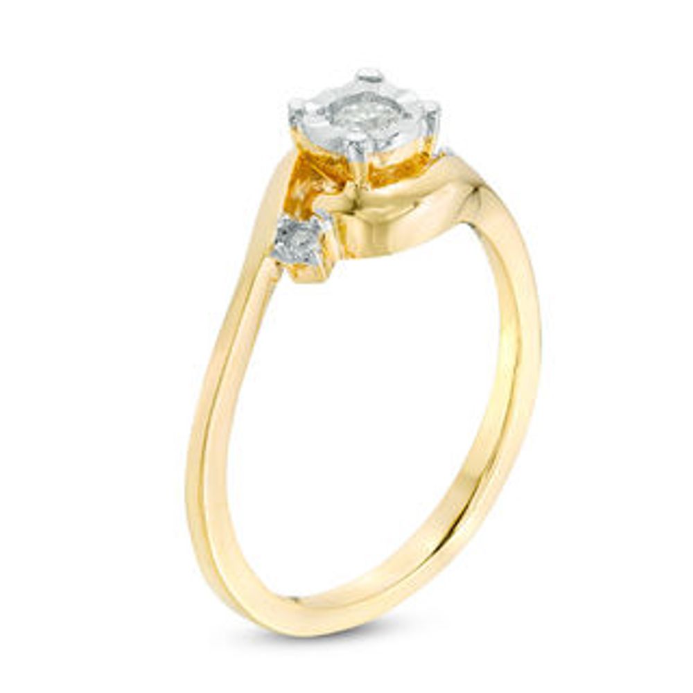 0.09 CT. T.W. Diamond Three Stone Promise Ring in 10K Gold|Peoples Jewellers