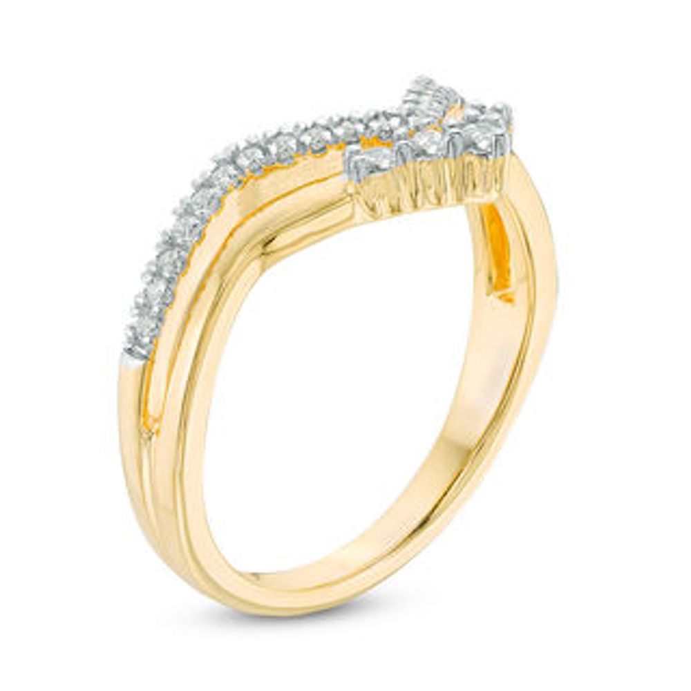 0.23 CT. T.W. Diamond Double Chevron Ring in 10K Gold|Peoples Jewellers