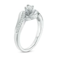 0.18 CT. T.W. Diamond Bypass Promise Ring in Sterling Silver|Peoples Jewellers