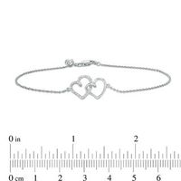 0.04 CT. T.W. Diamond Interlocking Hearts Bracelet in Sterling Silver - 6.75"|Peoples Jewellers