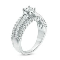 1.00 CT. T.W. Diamond Multi-Row Engagement Ring in 10K White Gold|Peoples Jewellers