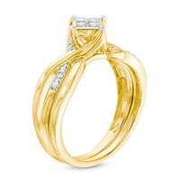 0.33 CT. T.W. Quad Princess-Cut Diamond Twist Bridal Set in 10K Gold|Peoples Jewellers