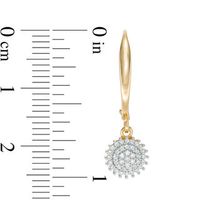 0.20 CT. T.W. Composite Diamond Sunburst Drop Earrings in 10K Gold|Peoples Jewellers