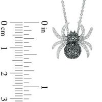 0.10 CT. T.W. Enhanced Black and White Diamond Spider Pendant in Sterling Silver|Peoples Jewellers
