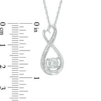 5.0mm Lab-Created Sapphire and Diamond Accent Heart-Shaped Infinity Pendant in Sterling Silver|Peoples Jewellers