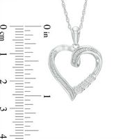 Diamond Accent Looped Heart Pendant in Sterling Silver|Peoples Jewellers