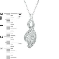 Diamond Accent Three Stone Twist Pendant in Sterling Silver|Peoples Jewellers