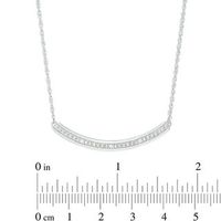 Diamond Accent Curved Bar Necklace in Sterling Silver|Peoples Jewellers