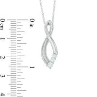 Lab-Created Sapphire and Diamond Accent Three Stone Infinity Pendant in Sterling Silver|Peoples Jewellers