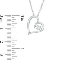 Unstoppable Love™ Lab-Created White Sapphire Tilted Heart Pendant in Sterling Silver|Peoples Jewellers