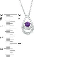 Unstoppable Love™ 4.8mm Amethyst and Diamond Accent Layered Teardrop Pendant in Sterling Silver|Peoples Jewellers