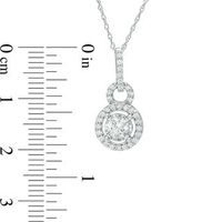 0.50 CT. T.W. Diamond Doorknocker Drop Pendant in 10K White Gold|Peoples Jewellers