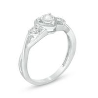 0.10 CT. T.W. Diamond Heart Promise Ring in Sterling Silver|Peoples Jewellers