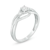 0.04 CT. T.W. Quad Princess-Cut Diamond Vintage-Style Promise Ring in Sterling Silver|Peoples Jewellers