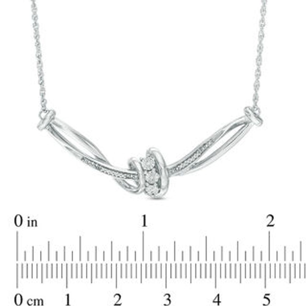 Diamond Accent Twist Knot Necklace in Sterling Silver|Peoples Jewellers