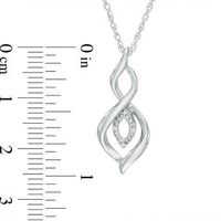 Diamond Accent Marquise Flame Twist Pendant and Drop Earrings Set in Sterling Silver|Peoples Jewellers