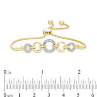 Diamond Accent Alternating Circle Bolo Bracelet in Sterling Silver with 14K Gold Plate - 9.5"|Peoples Jewellers