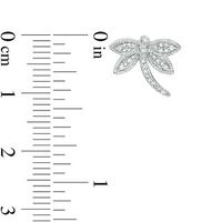 0.06 CT. T.W. Diamond Dragonfly Stud Earrings in Sterling Silver|Peoples Jewellers