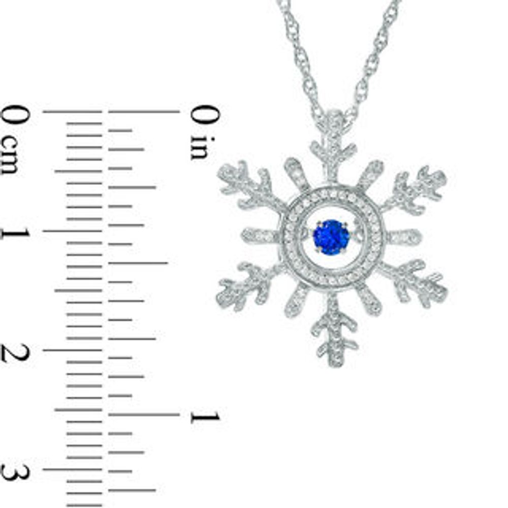 Unstoppable Love™ Lab-Created Blue Sapphire and Diamond Accent Snowflake Pendant in Sterling Silver|Peoples Jewellers