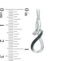 0.09 CT. T.W. Black Diamond Twist Drop Earrings in Sterling Silver|Peoples Jewellers