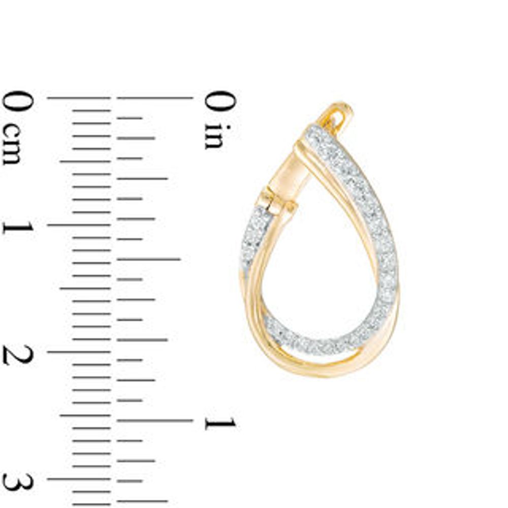 0.45 CT. T.W. Diamond Flat Front Twist Hoop Earrings in 10K Gold|Peoples Jewellers