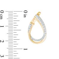 0.45 CT. T.W. Diamond Flat Front Twist Hoop Earrings in 10K Gold|Peoples Jewellers