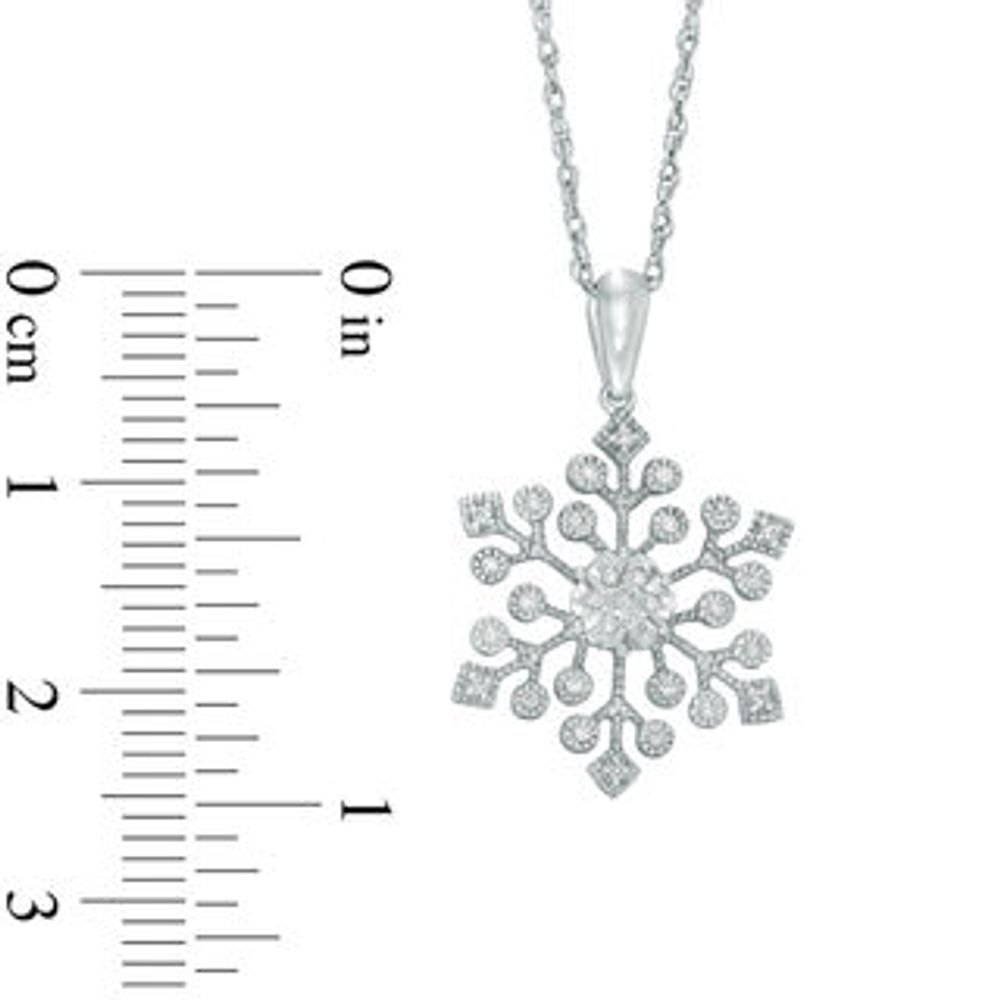 0.09 CT. T.W. Diamond Snowflake Pendant in Sterling Silver|Peoples Jewellers