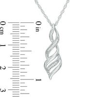 Diamond Accent Flame Pendant in 10K White Gold|Peoples Jewellers