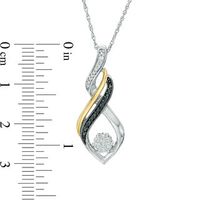 0.09 CT. T.W. Enhanced Black and White Diamond Twist Pendant in Sterling Silver and 10K Gold|Peoples Jewellers