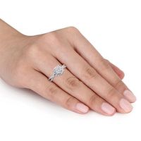 0.50 CT. T.W. Multi-Diamond Frame Twist-Shank Ring in 10K White Gold|Peoples Jewellers