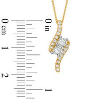 Ever Us™ CT. T.W. Two-Stone Diamond Bypass Pendant in 14K Gold