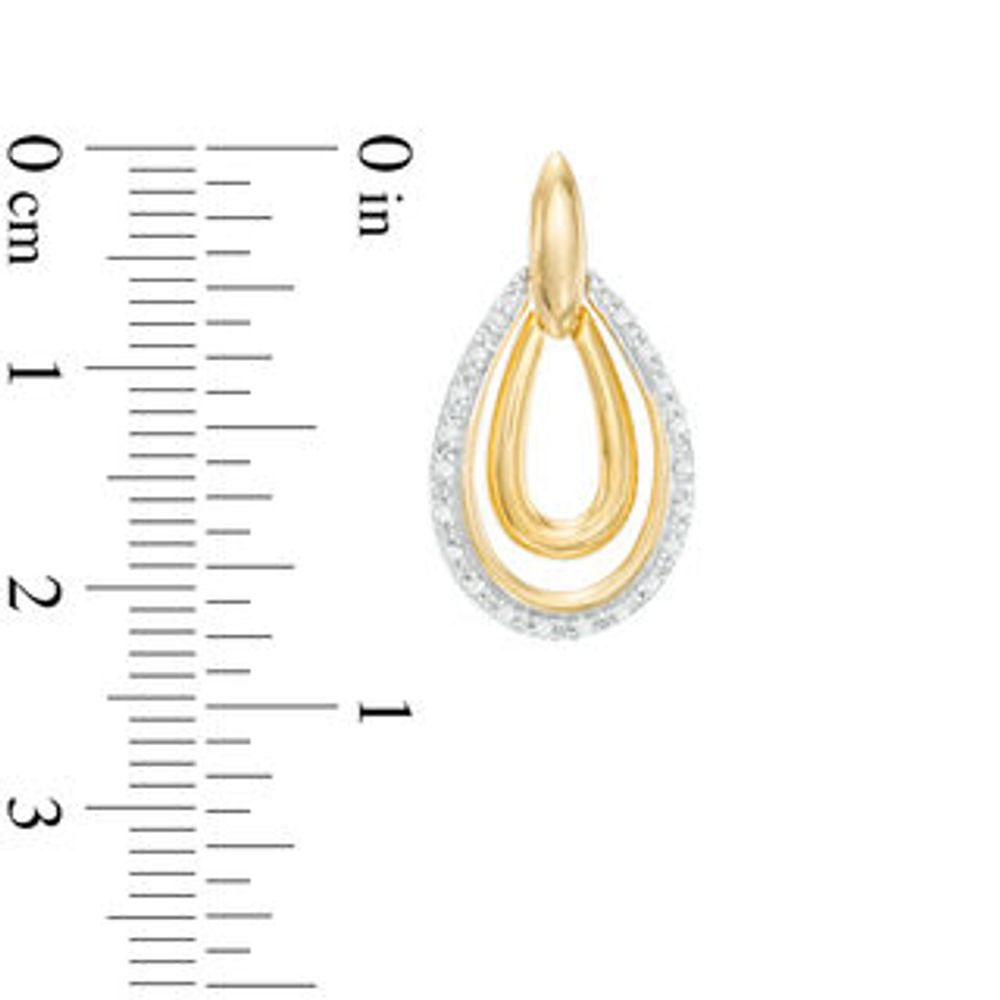 0.11 CT. T.W. Diamond Double Teardrop Earrings in 10K Gold|Peoples Jewellers