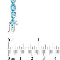 Oval Swiss Blue Topaz Tennis Bracelet in Sterling Silver - 7.5"|Peoples Jewellers