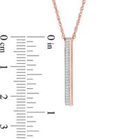 Diamond Accent Vertical Bar Pendant in 10K Rose Gold|Peoples Jewellers