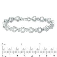 0.15 CT. T.W. Diamond Heart Bracelet in Sterling Silver - 7.5"|Peoples Jewellers