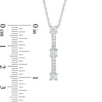 0.45 CT. T.W. Diamond Vertical Three Stone Pendant in 10K White Gold|Peoples Jewellers