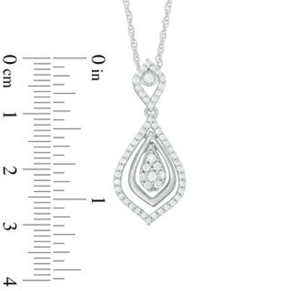 0.45 CT. T.W. Diamond Triple Teardrop Pendant in 10K White Gold|Peoples Jewellers